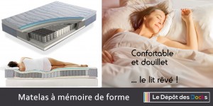 ENSEMBLE MATELAS ET SOMMIER à memoire-de-forme